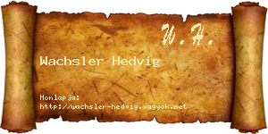 Wachsler Hedvig névjegykártya